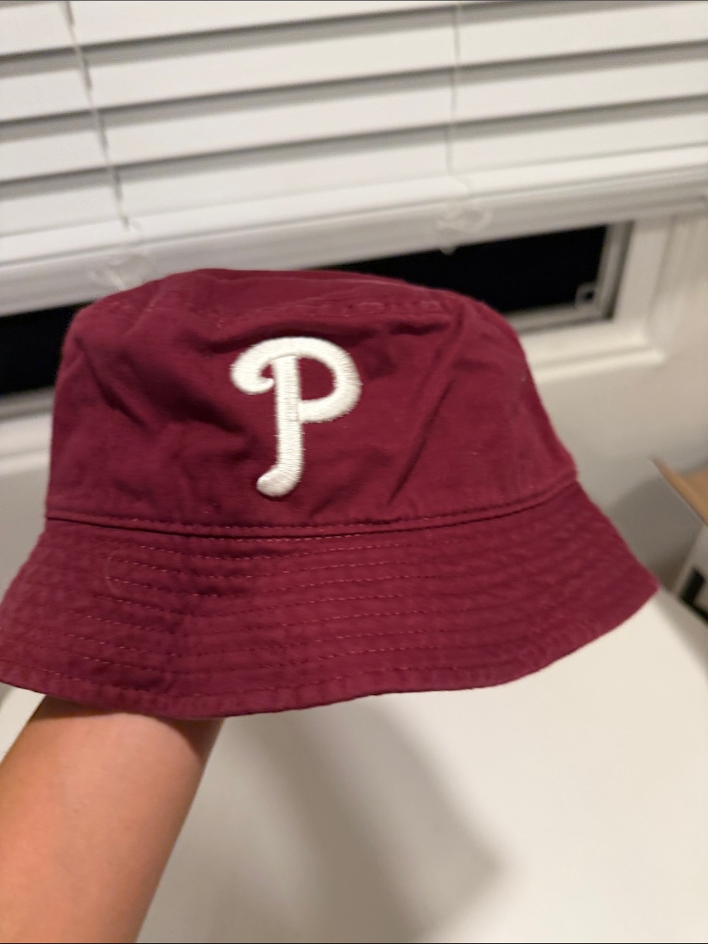 Burgundy Phillies Bucket Hat